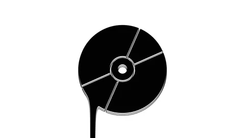 Black CD or DVD disk icon isolated on white background. Compact disc sign. 4K Stock-Footage 233886724