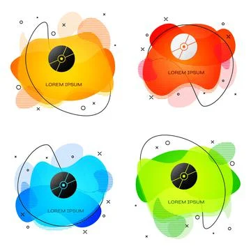 Black CD or DVD disk icon isolated on white background. Compact disc sign Stock-Illustration