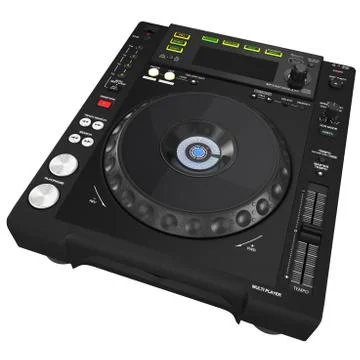 Black CD player. 3D graphic Stock-Illustration