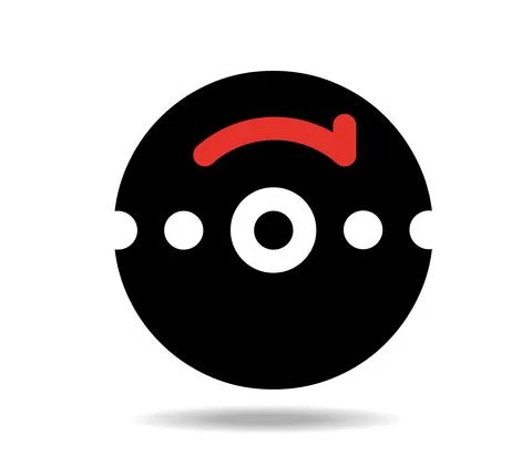 A black CD with a red arrow Stock Illustration