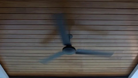 Black Ceiling Fan Spinning Vídeo Stock 125239774