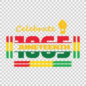 Black Celebrate 1865 Juneteenth Text raised fist Illustration