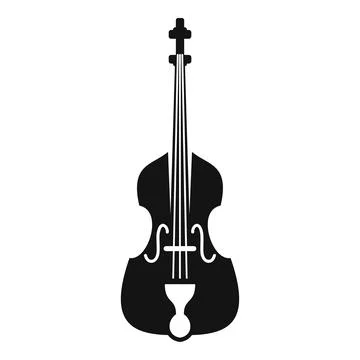 Black cello silhouette representing classical music and string instruments Stock Illustration