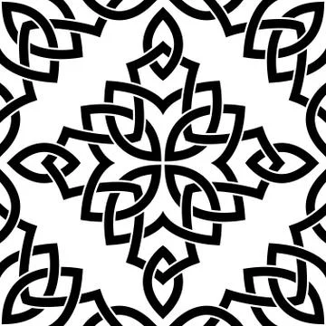 Black celtic seamless pattern Illustrazione stock