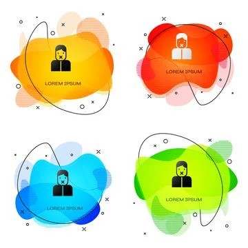 Black Censor and freedom of speech concept icon isolated on white background Ilustración de archivo