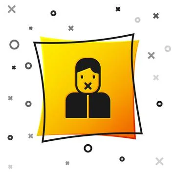 Black Censor and freedom of speech concept icon isolated on white background Ilustración de archivo
