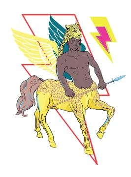 Black centaur Illustrazione stock