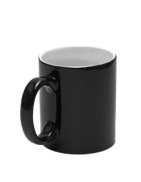 Black ceramic cup isolated Stock Photos