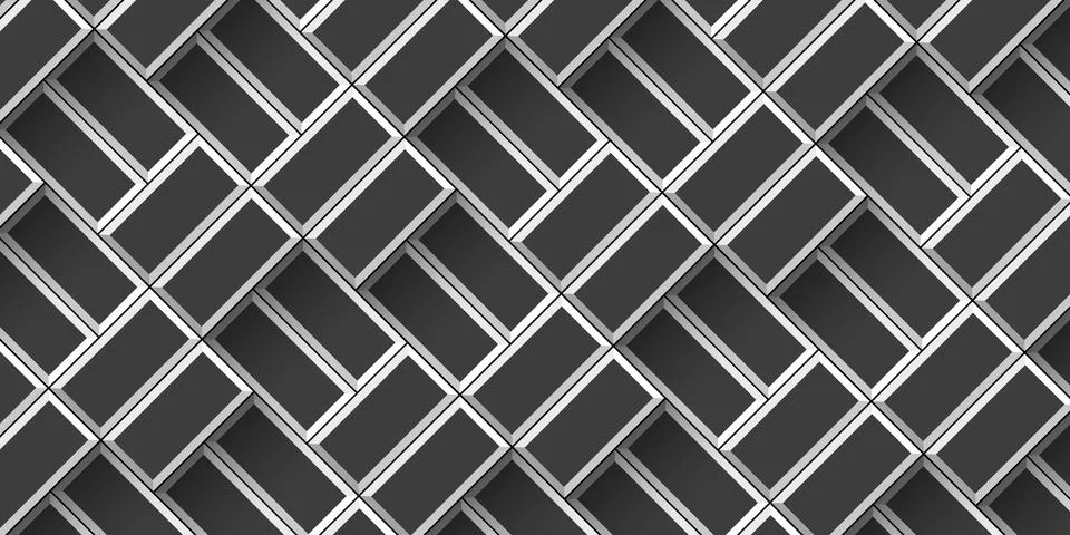 Black ceramic pattern texture. Dark tile wall . Retro rectangle  Illustrazione stock