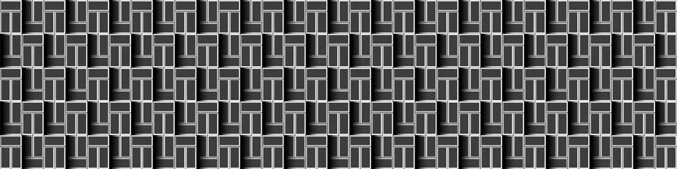 Black ceramic pattern texture. Dark tile wall background. Retro rectangle  Stock Illustration