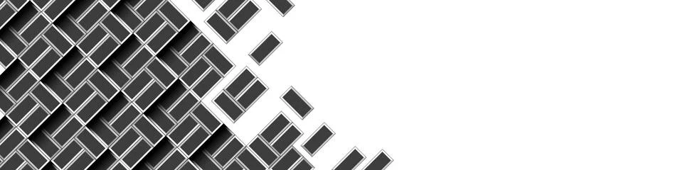 Black ceramic pattern texture. Dark tile wall background. Retro rectangle  イラスト素材