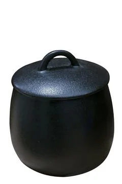 Black ceramic pot Stock Photos