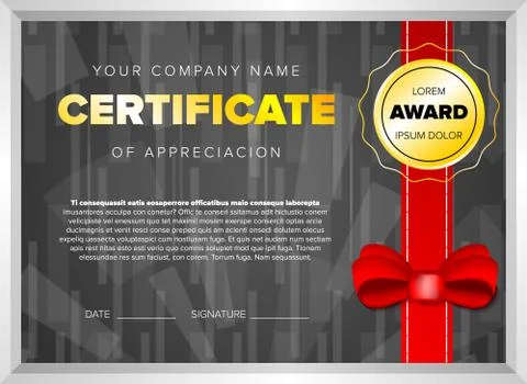 Black certificate design Stock Illustration