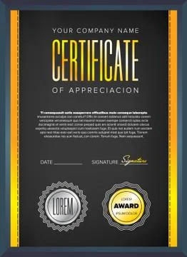 Black certificate design Stock Illustration