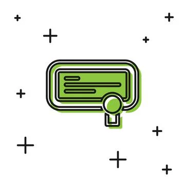 Black Certificate template icon isolated on white background. Achievement, award Stock Illustration