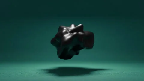 Black Cgi Object Morphing and Floating Stock Footage 253609466