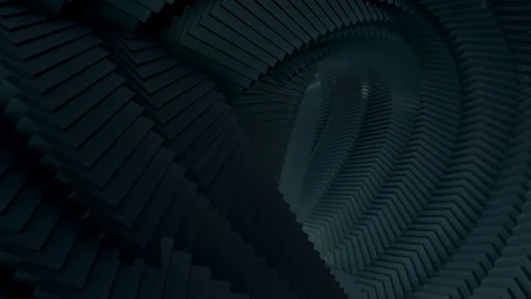Black chain of 3d geometric shapes in looped moving 스톡 동영상 90305434
