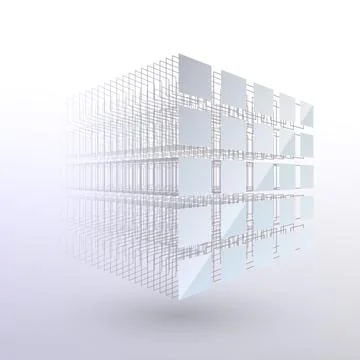 Black chain concept. Wireframe structure. Geometric structure from small pieces. 스톡 일러스트