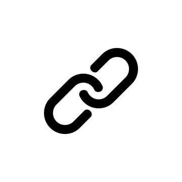 Black Chain Link Hyperlink Connection Icon Vector Stock Illustration