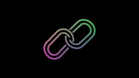 Black chain link icon animation on white background Vídeos de archivo 327756989