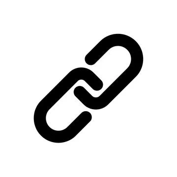 Black Chain Link Icon for Digital Security and Connectivity Stock Illustration