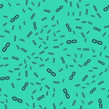 Black Chain link icon isolated seamless pattern on green background. Link sin Illustrazione stock