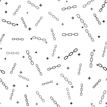 Black Chain link icon isolated seamless pattern on white background. Link single イラスト素材