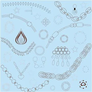 Black chains on blue background illustration. Stock Illustration