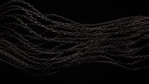 Black Chains Flowing in the Dark Stock Photos