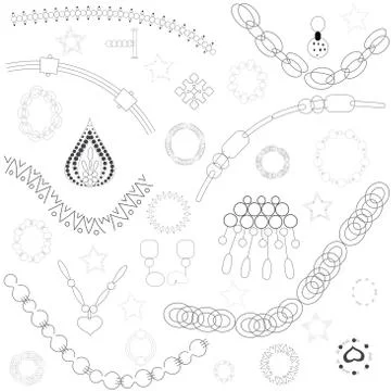 Black chains on white background illustration. Illustrazione stock