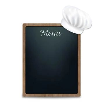 Black chalk board with cook cap Stock Illustration