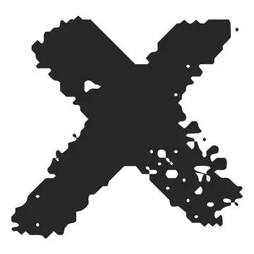 Black chalk rejected cross vector sign, wrong check mark scribble, decline Stockillustratie