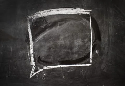 Black chalkboard background with bubble. Stock Photos