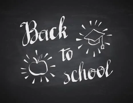 Black chalkboard background. Stock Illustration