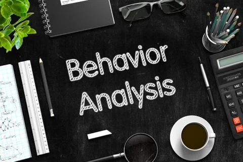Black Chalkboard with Behavior Analysis. 3D Rendering. イラスト素材