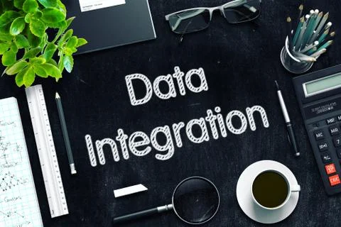 Black Chalkboard with Data Integration. 3D Rendering Stock Illustration