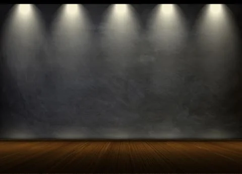 Black chalkboard in empty room Stock Illustration