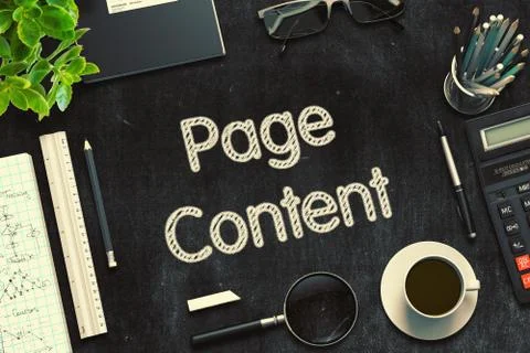 Black Chalkboard with Page Content. 3D Rendering Stock Illustration