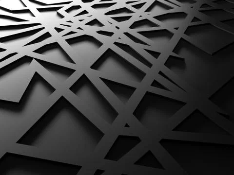 Black chaos mesh background rendered Stock Illustration