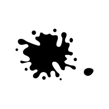 Black chaotic of ink blot. Vector illustration isolated variable figures. Stock Illustration