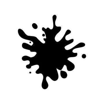 Black chaotic of ink blot. Vector illustration isolated variable figures. Stock Illustration