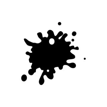 Black chaotic of ink blot. Vector illustration isolated variable figures. Stock Illustration