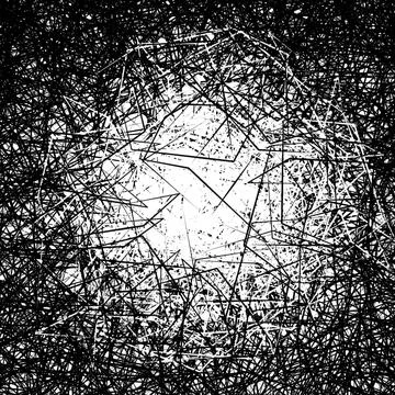 Black Chaotic Line Frame Abstract Background Stock Illustration