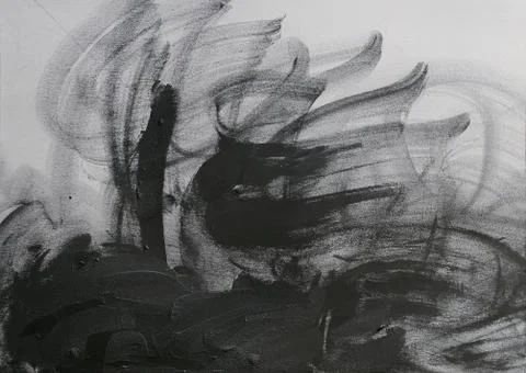 Black charcoal scribbled on paper, close-up, full frame Stock Photos