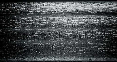 Black Charred Wood Texture with Rectangular Crack Pattern Stock Photos