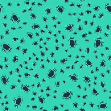 Black Check engine icon isolated seamless pattern on green background. Vector 스톡 일러스트
