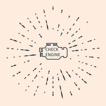 Black Check engine icon isolated on beige background. Abstract circle random Stock Illustration