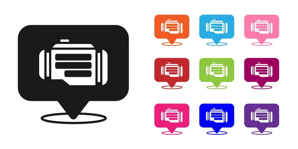 Black Check engine icon isolated on white background. Set icons colorful. V.. Stock Illustration
