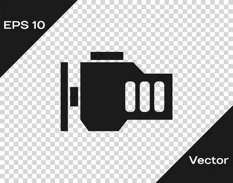 Black Check engine icon isolated on transparent background.  Vector Stock Illustration