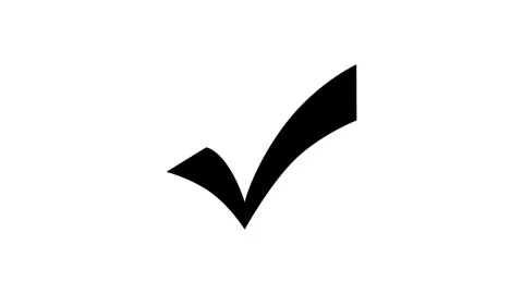 Black Check Mark animation, Bold black check mark symbol isolated on a clea.. Stock Footage 346800251